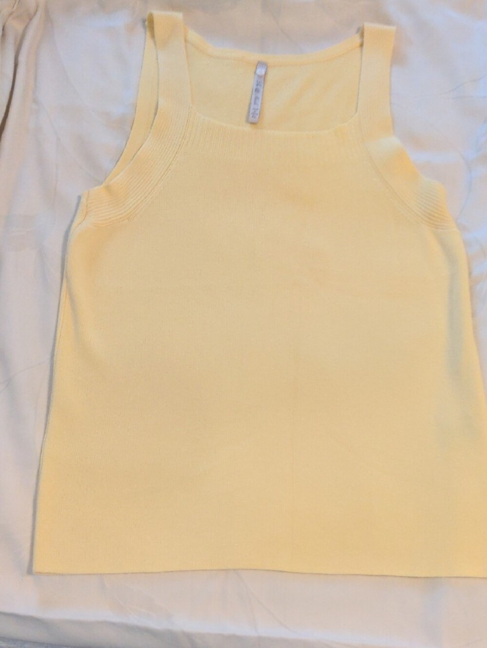 Women's Yellow Square-Neck Tank Top